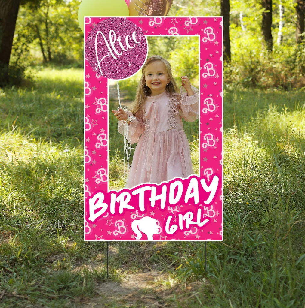 Personalized Barbie Inspired Birthday Party Photo Cutouts