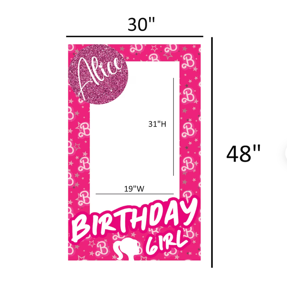 Personalized Barbie Inspired Birthday Party Photo Cutouts