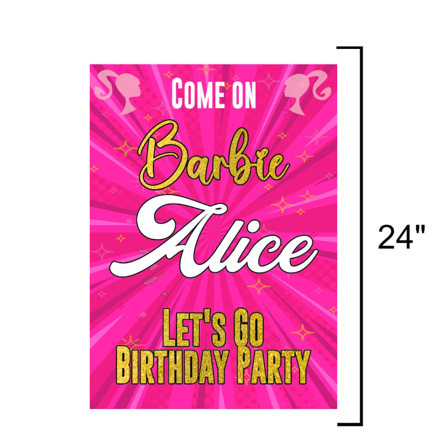 Custom Come on Barbie & Let's Party Birthday Party Photo Cutout