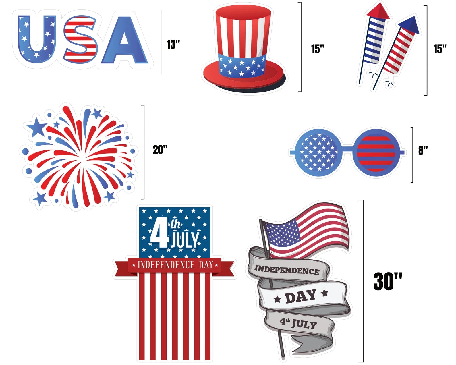 Independence Day Yard Decorations, 4th of July Yard Sign Cutouts