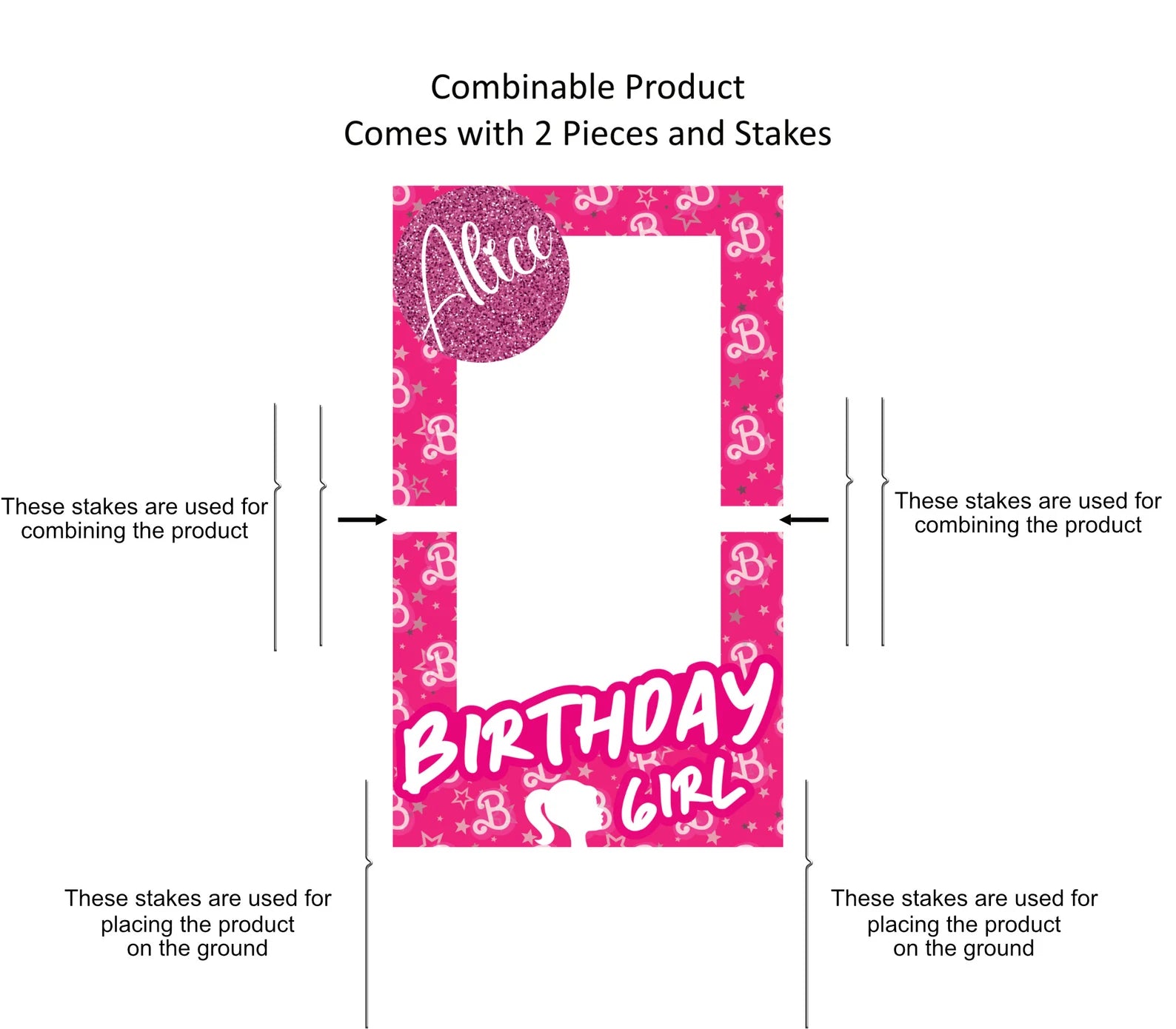 Personalized Barbie Inspired Birthday Party Photo Cutouts