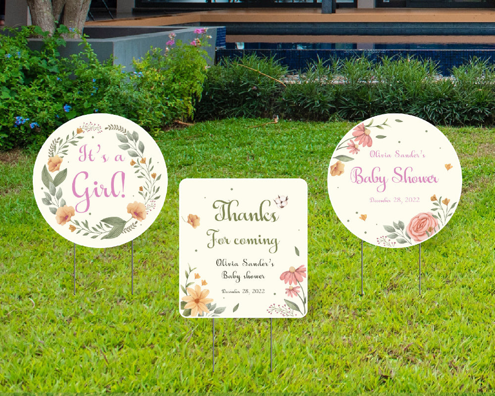 Customizable Baby Shower Outdoor Decoration - It is a Girl