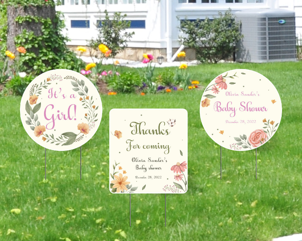Customizable Baby Shower Outdoor Decoration - It is a Girl
