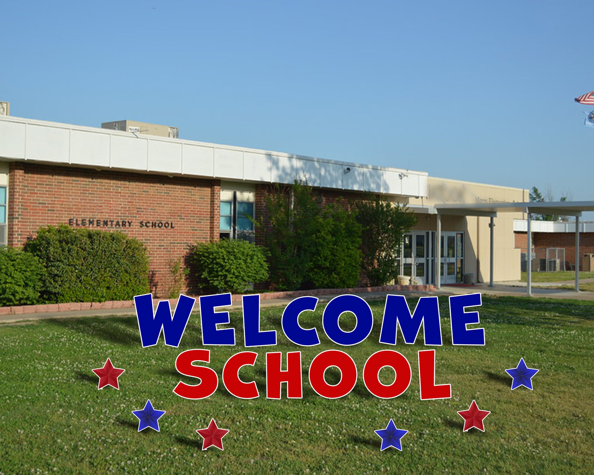Welcome School Blue Red