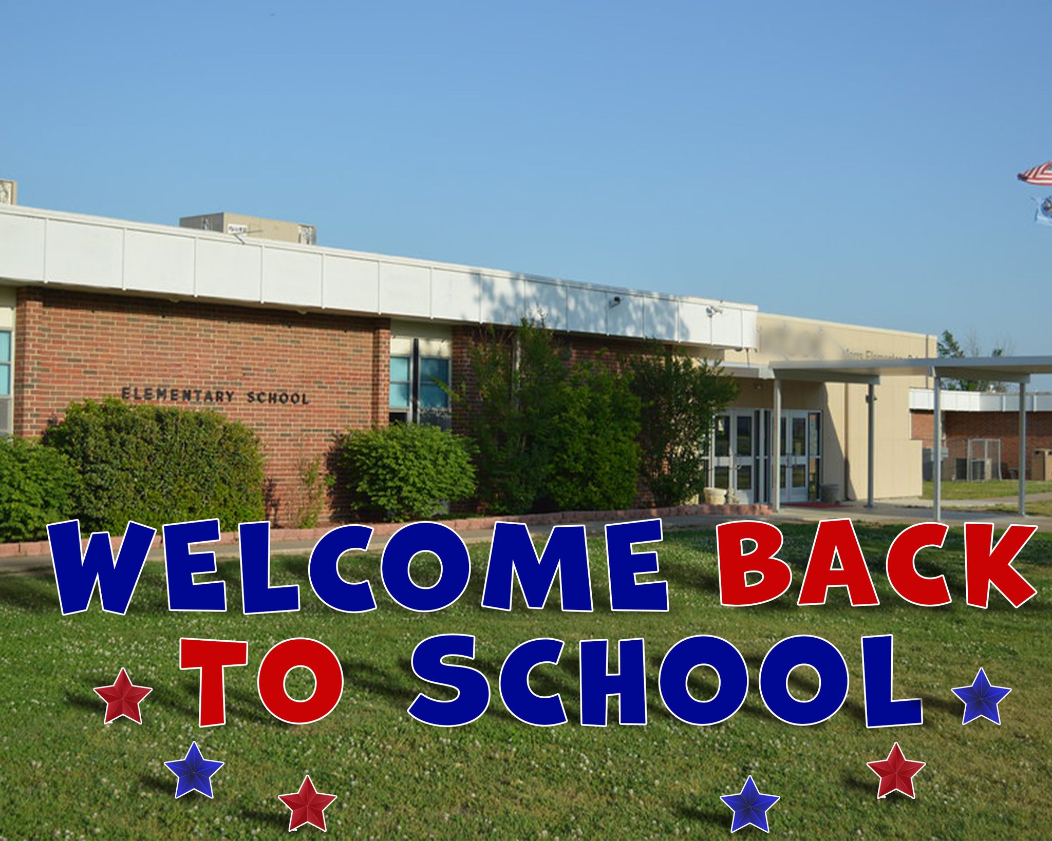 Welcome Back To School Blue Red