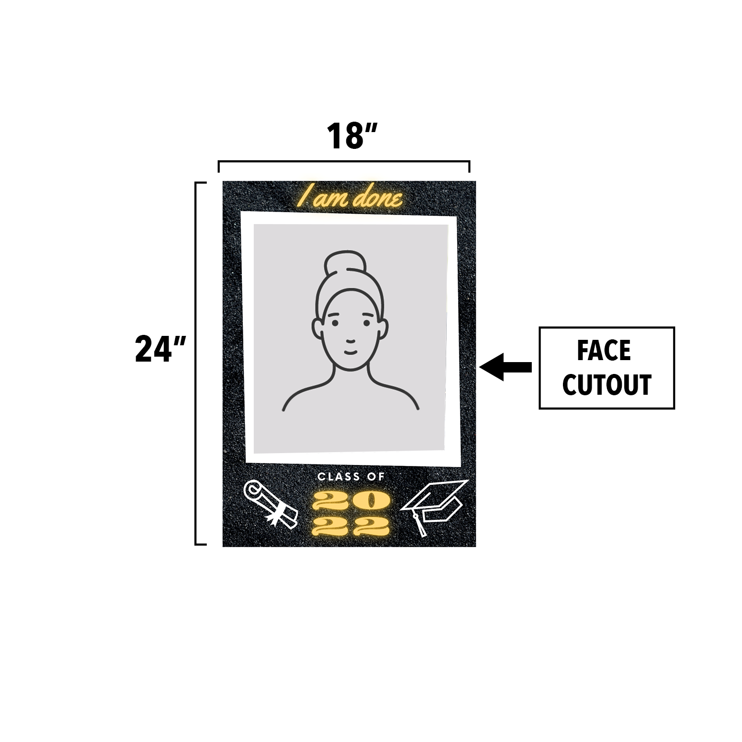 Graduation Yard Sign Face Cutout