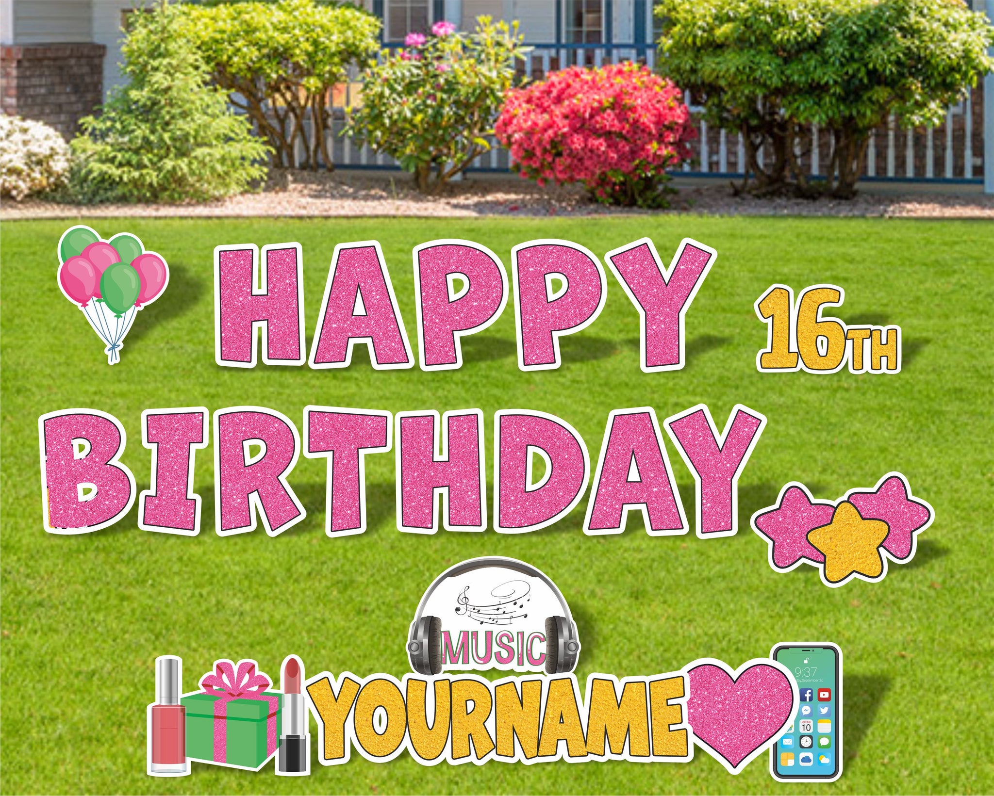 Young Girl Happy Birthday Yard Sign