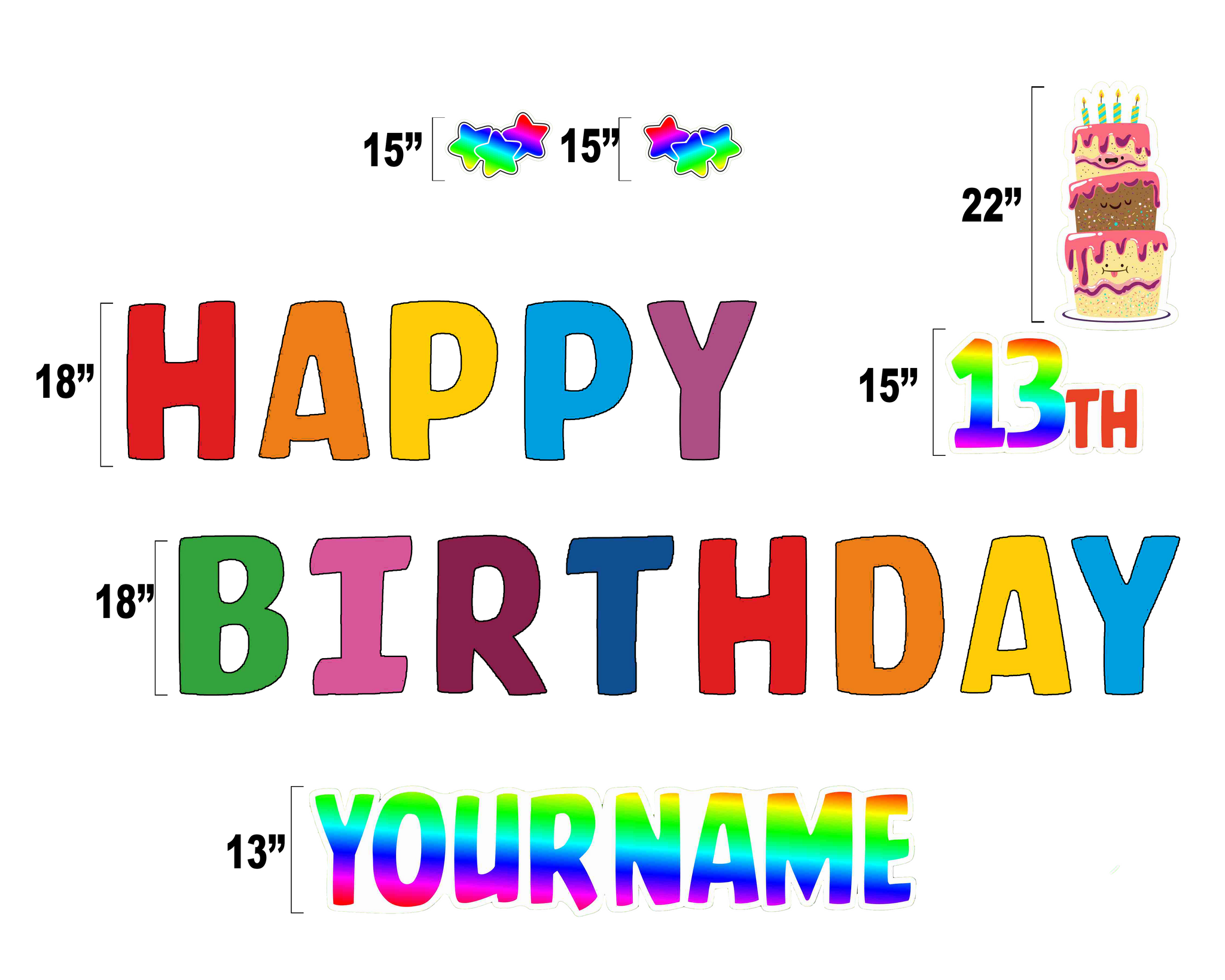 Colorful Happy Birthday Yard Sign
