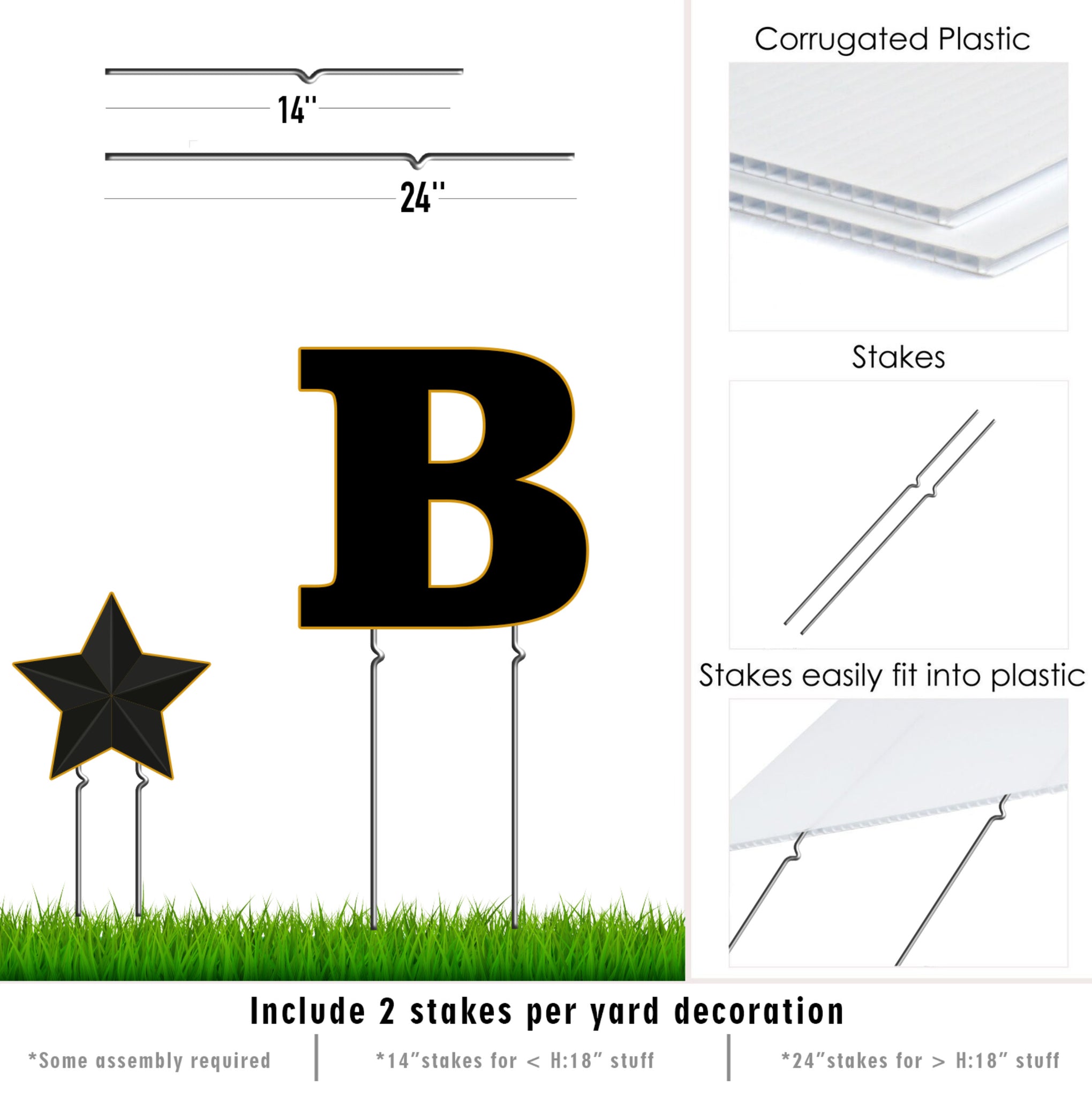Gold Happy Birthday Yard Sign