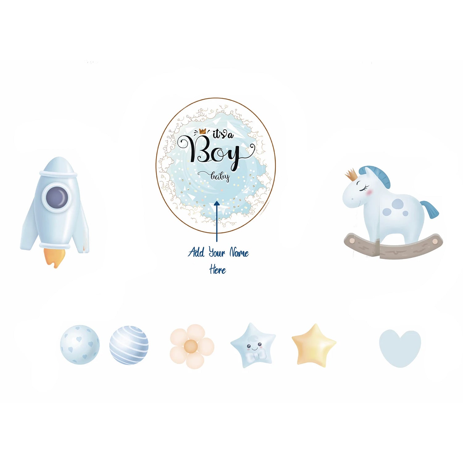 Baby Boy Shower Yard Sign Space and Cute Horse