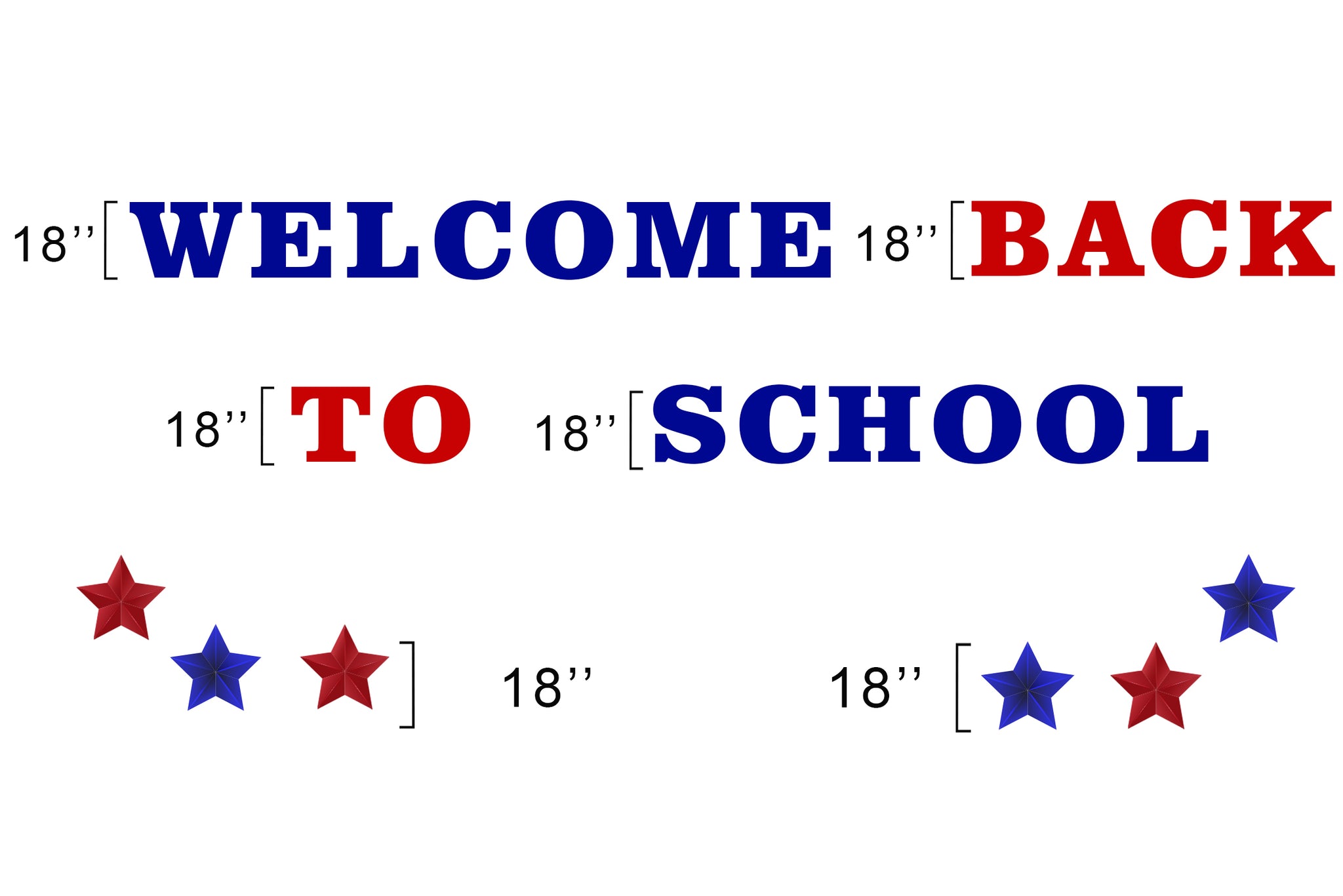 Welcome Back To School Blue Red