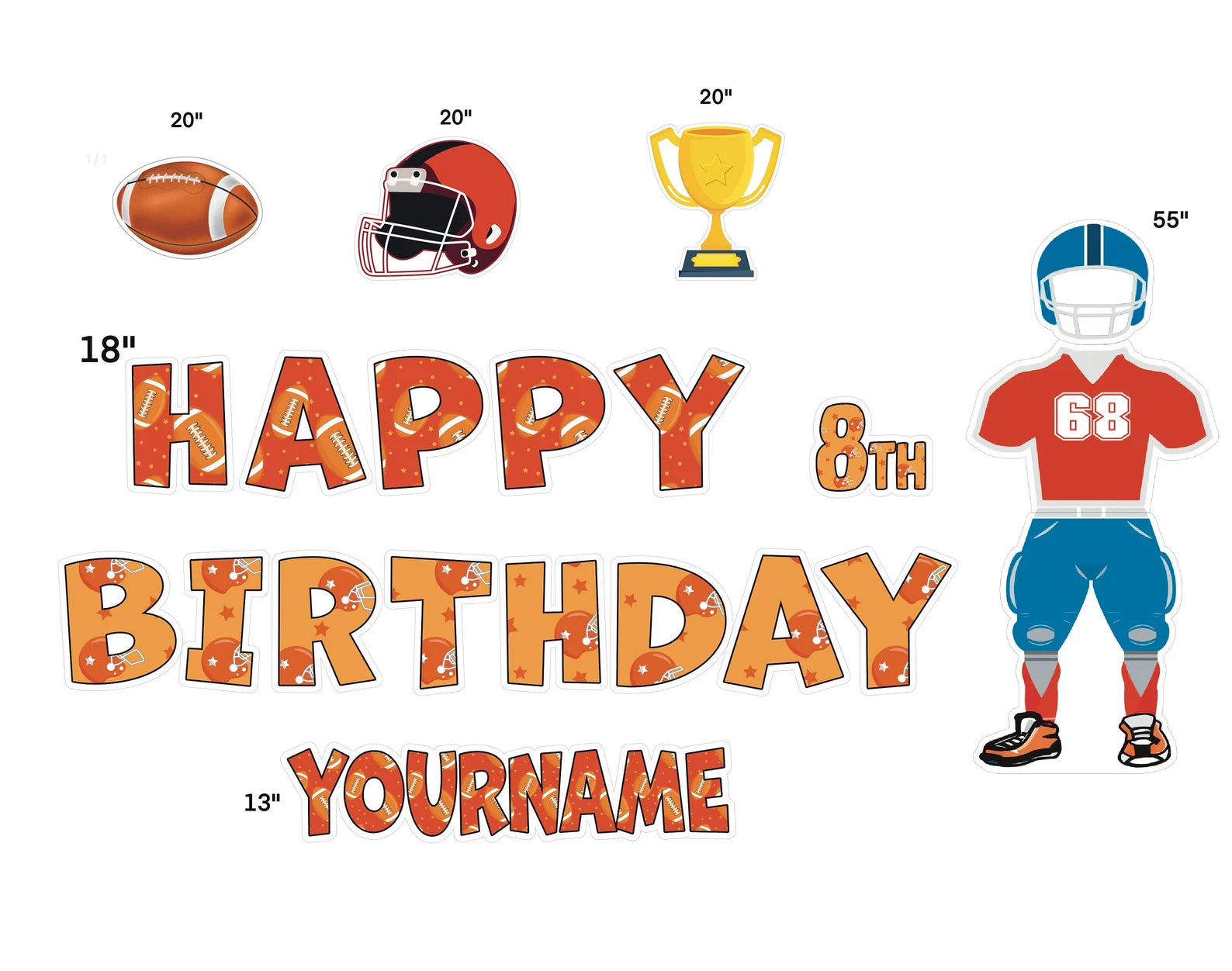 Football Happy Birthday Yard Decoration
