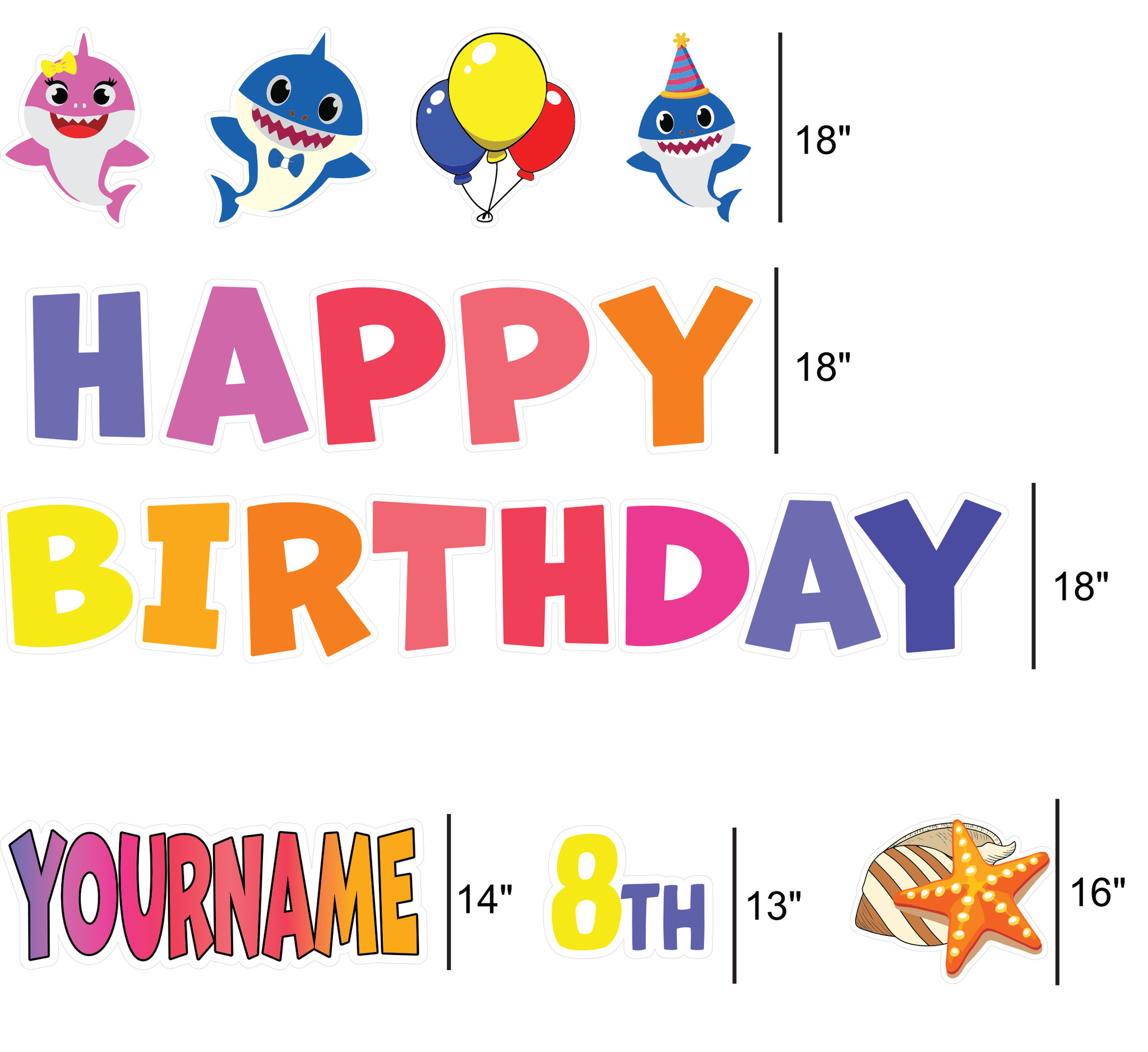 Baby Shark Happy Birthday Yard Card