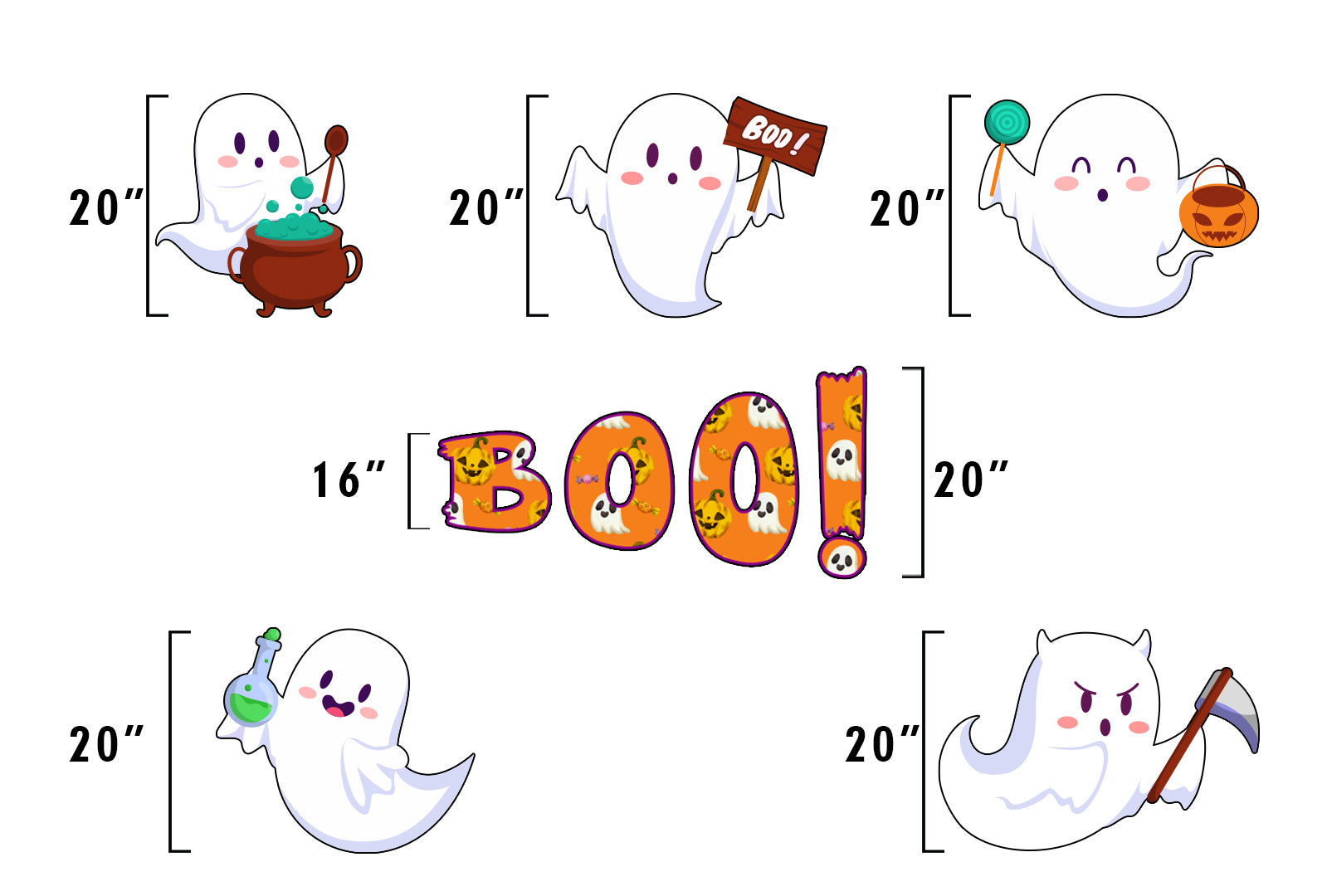 Cute Ghosts Halloween " BOO " Yard Sign