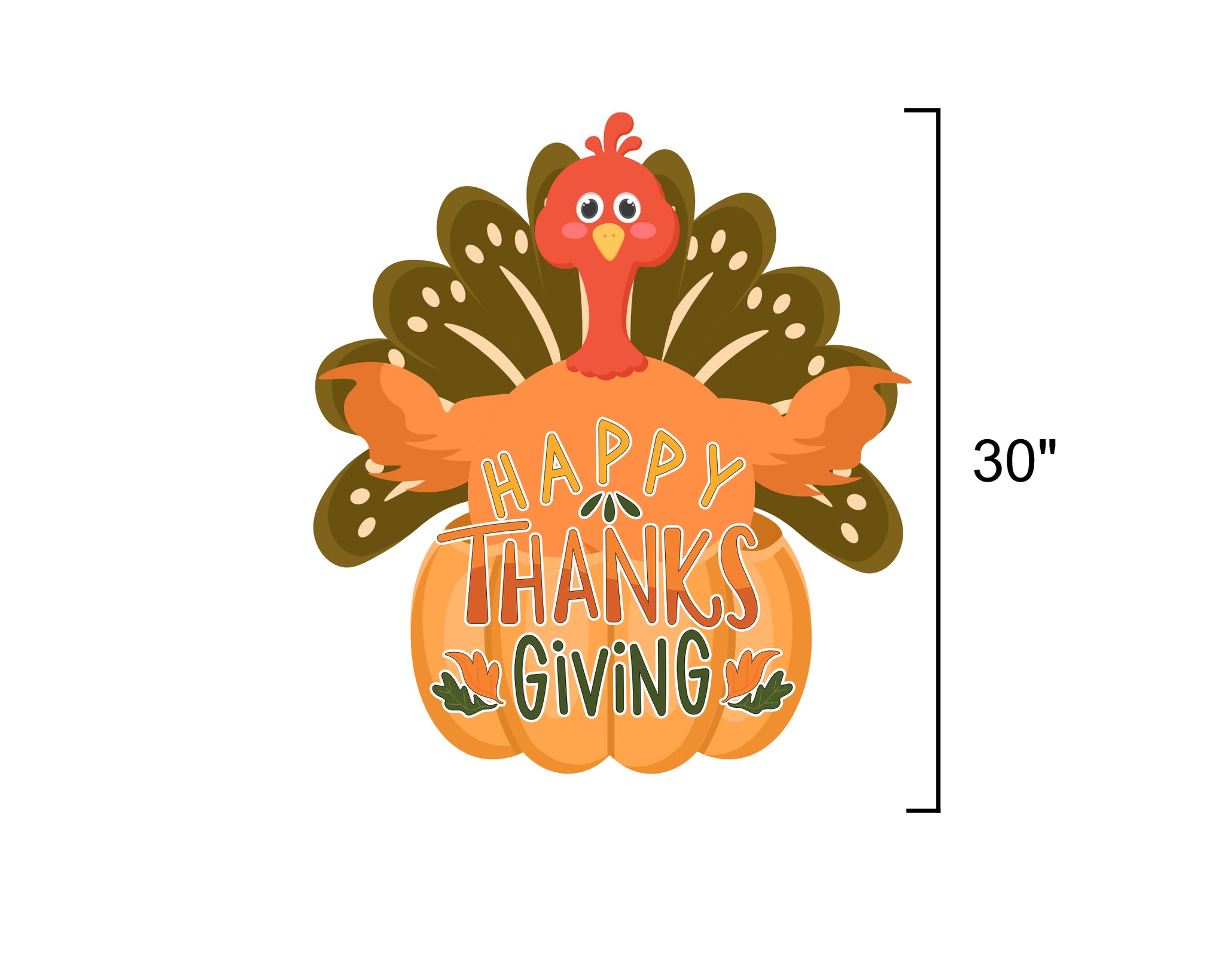 Happy Thanksgiving Pumpkin and Turkey Yard Sign