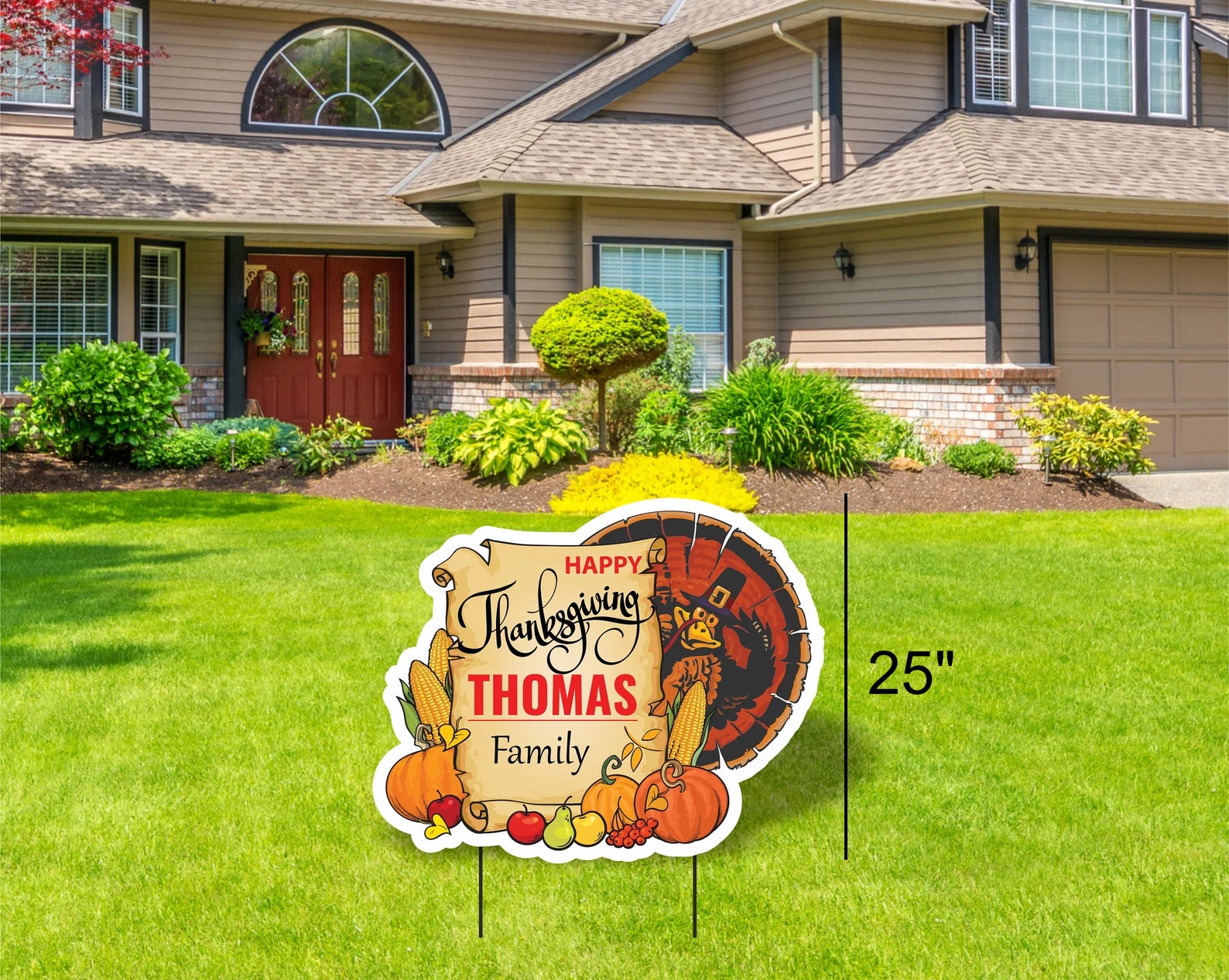 Custom Happy Thanksgiving Yard Sign