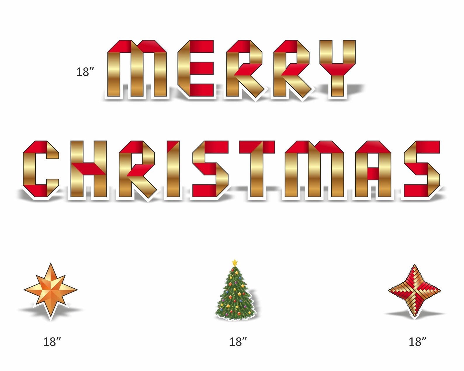 ORIGAMI Merry Christmas Lawn Signs