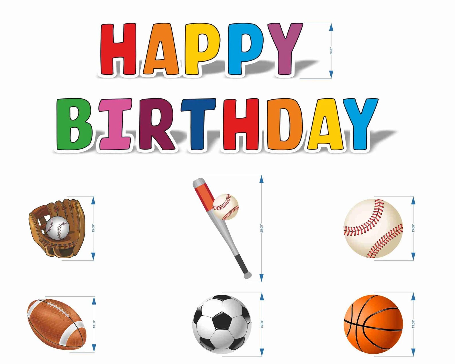 Sports Happy Birthday Yard Sign