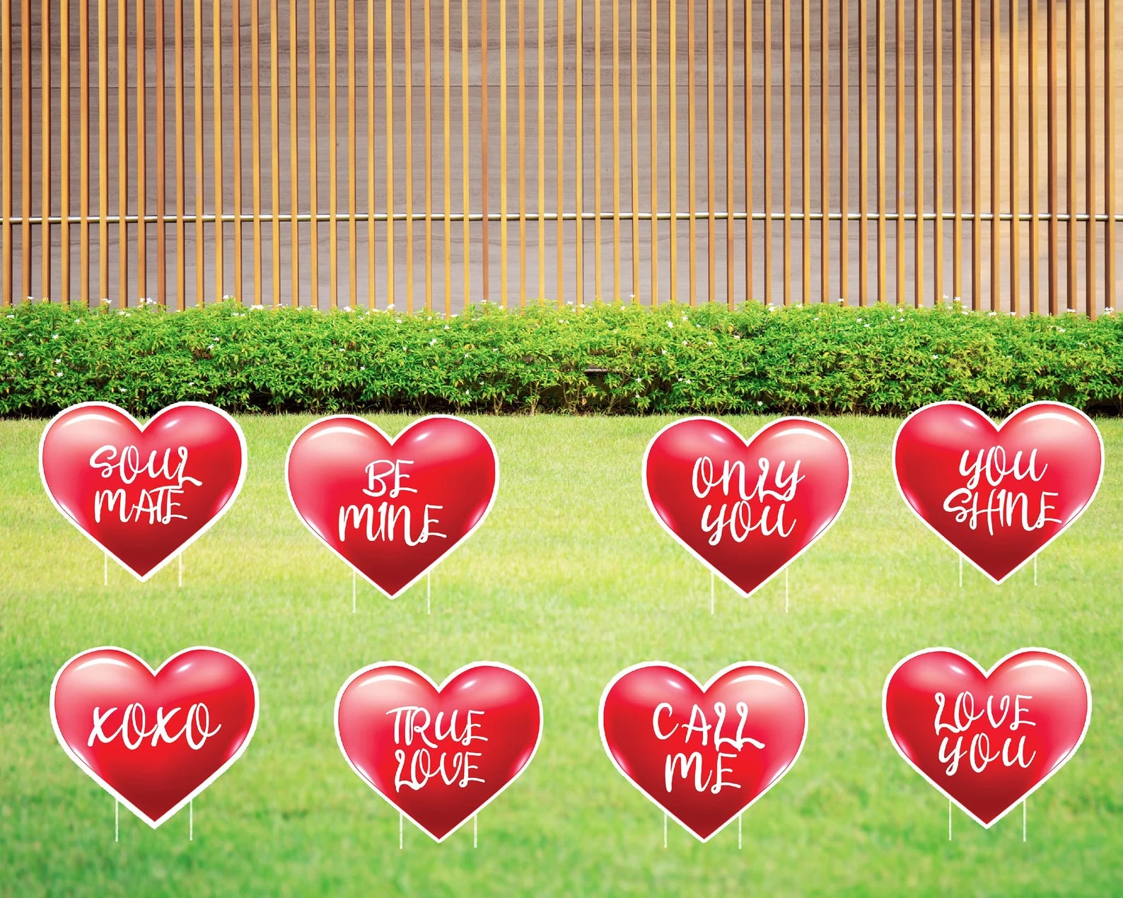 Love Yard Sign, Valentines Day Love Yard Sign Hearts With Stakes