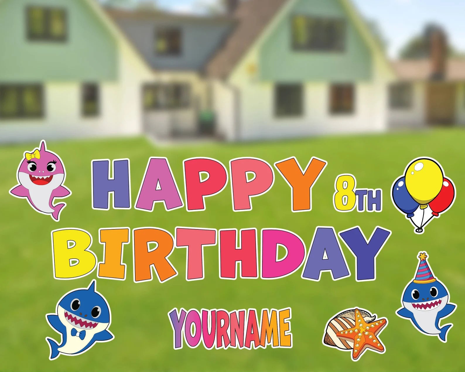 Baby Shark Happy Birthday Yard Card