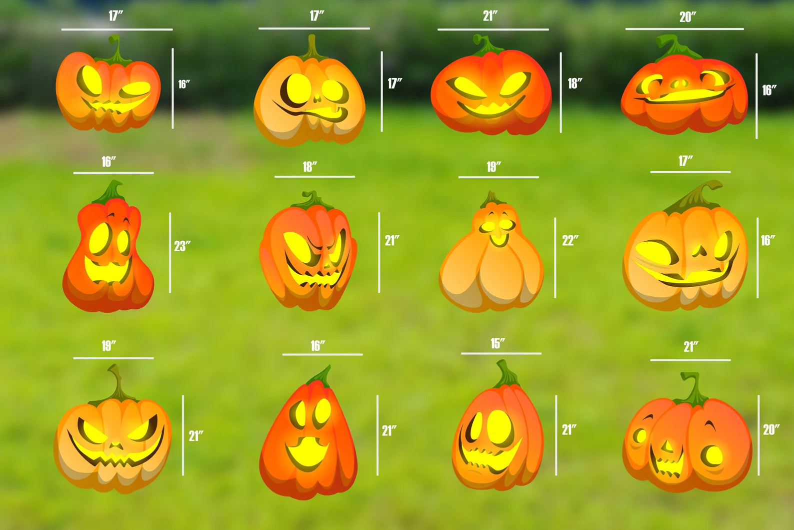 Halloween Pumpkin Yard Sign Set