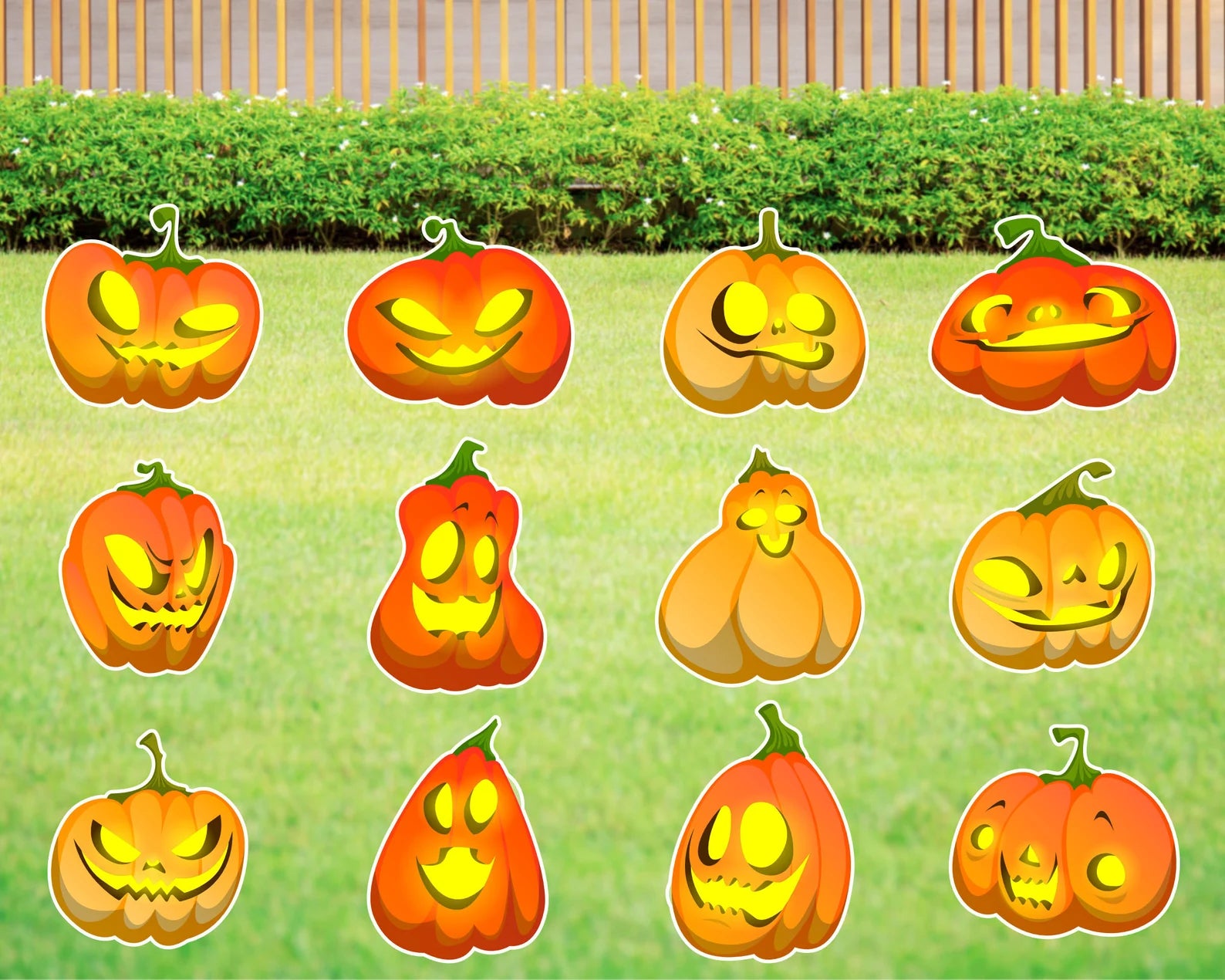 Halloween Pumpkin Yard Sign Set