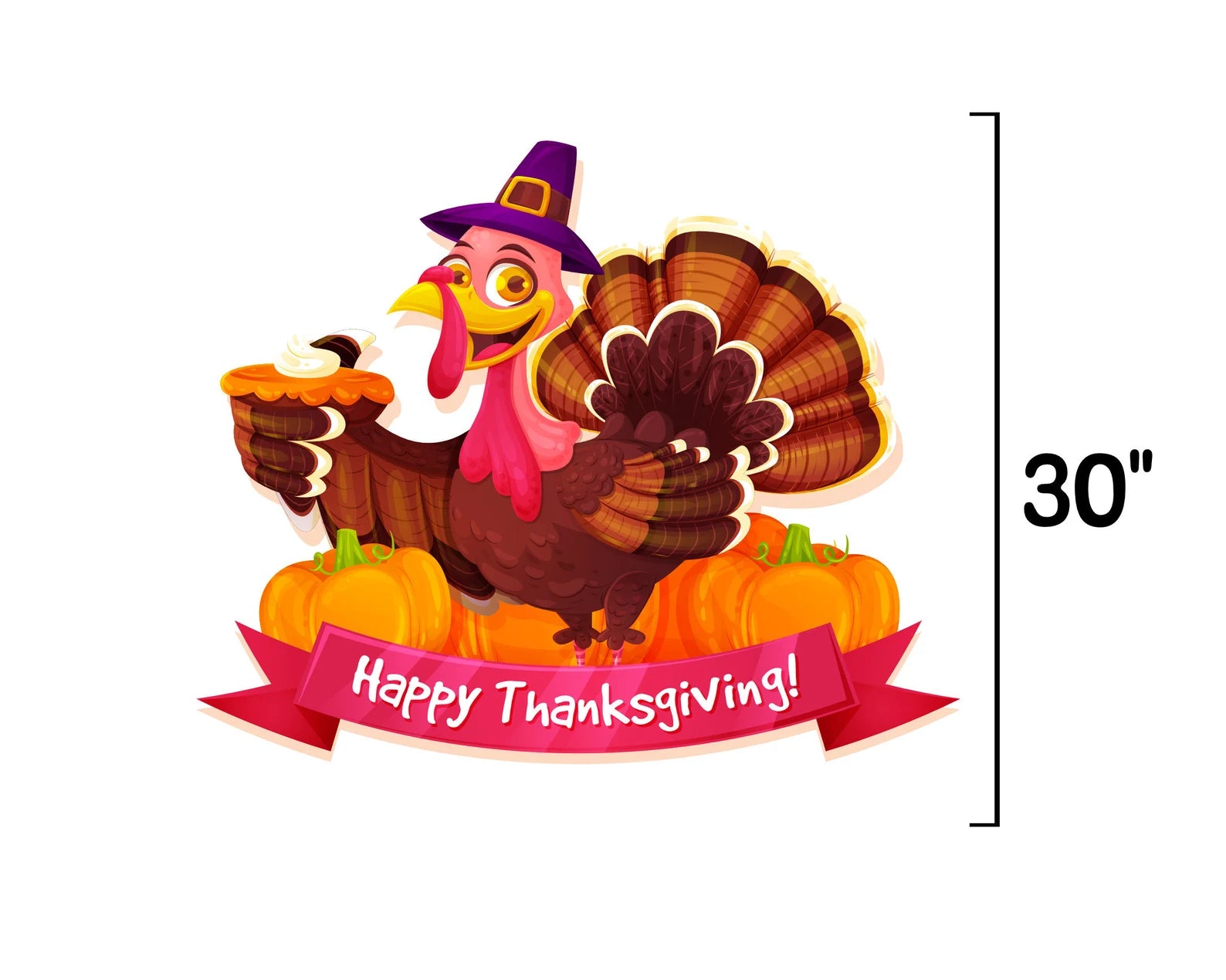 Happy Thanksgiving Pumpkin and Turkey Yard Sign