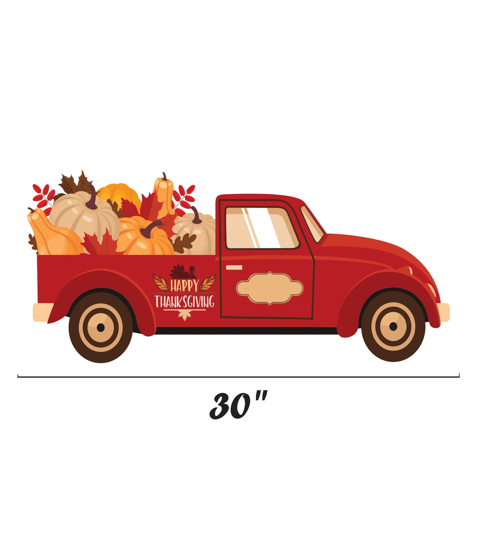 Thanksgiving Truck with Pumpkin Yard Sign