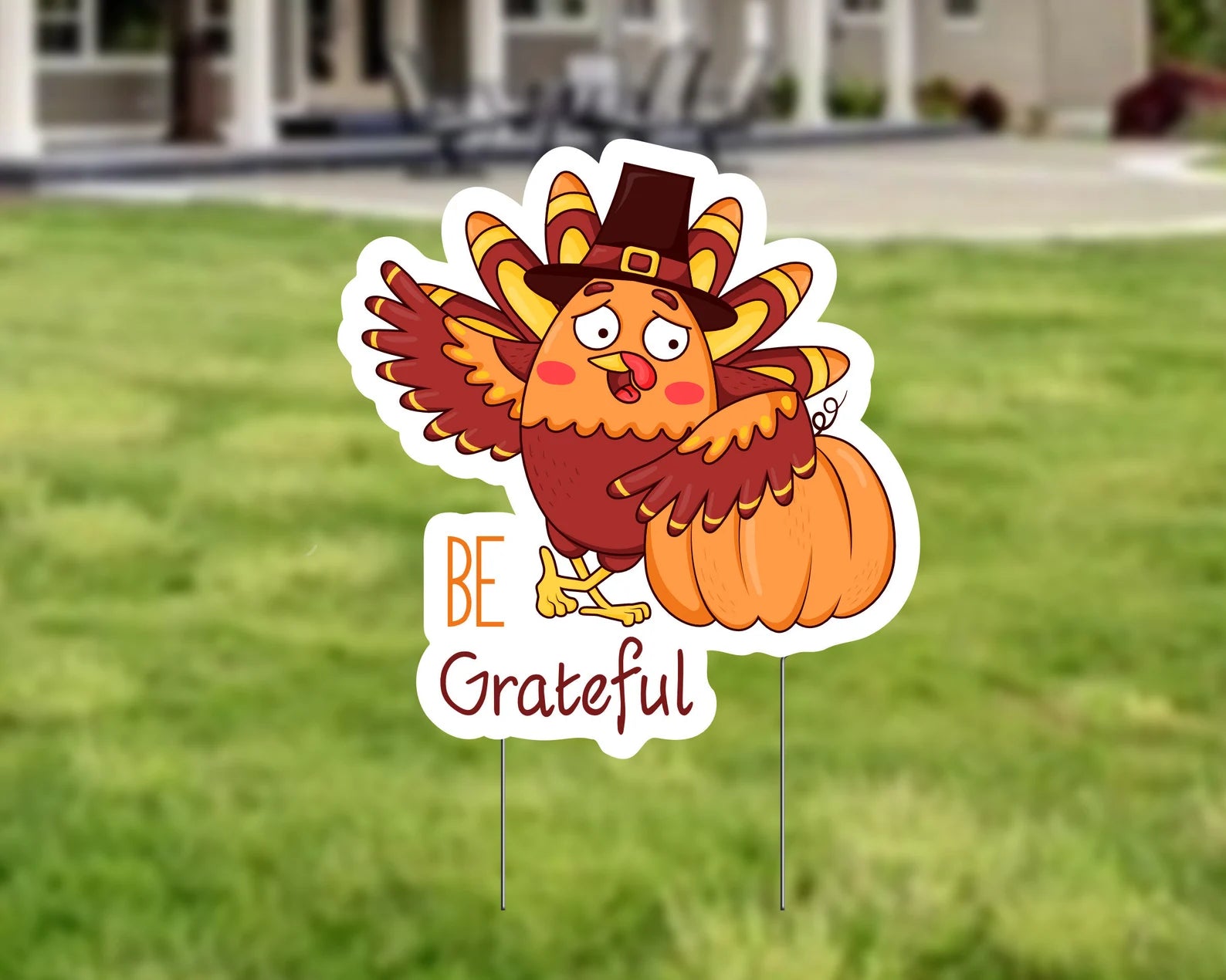 Happy Thanksgiving Funny Turkey Yard Sign