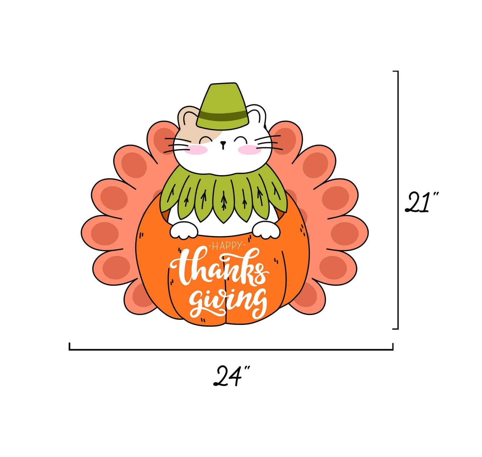 Cute Cat Happy Thanksgiving Day Yard Sign