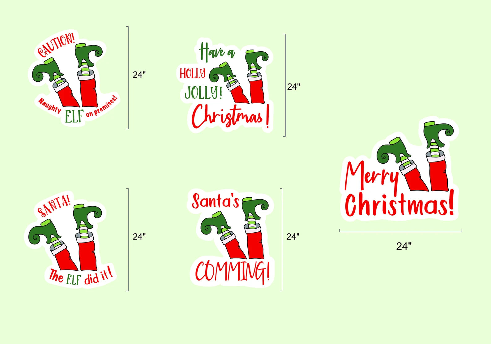 Merry Christmas Elf Yard Signs