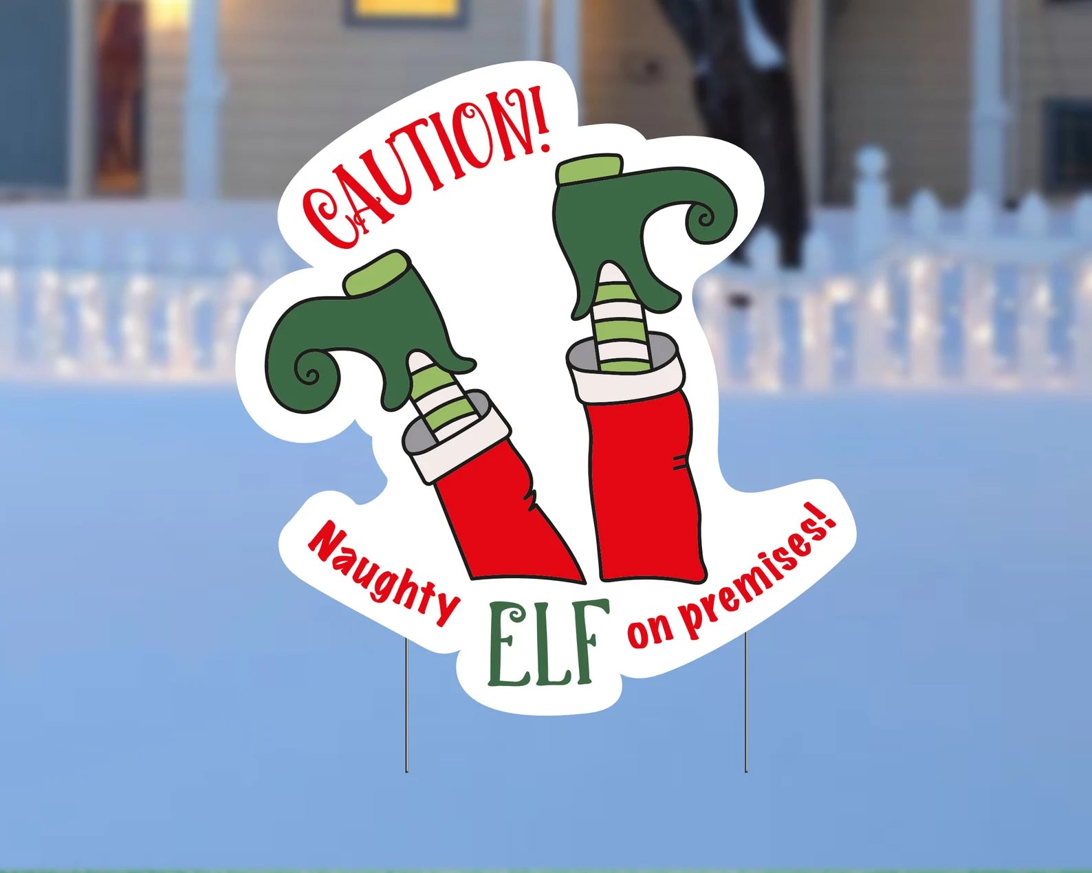 Merry Christmas Elf Yard Signs