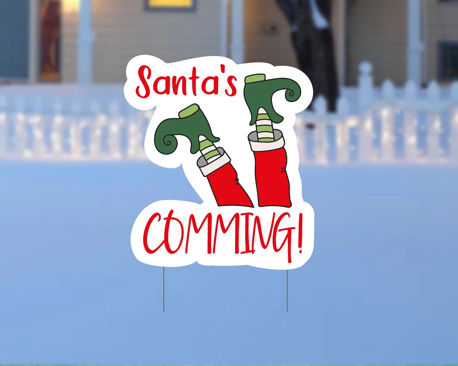 Merry Christmas Elf Yard Signs