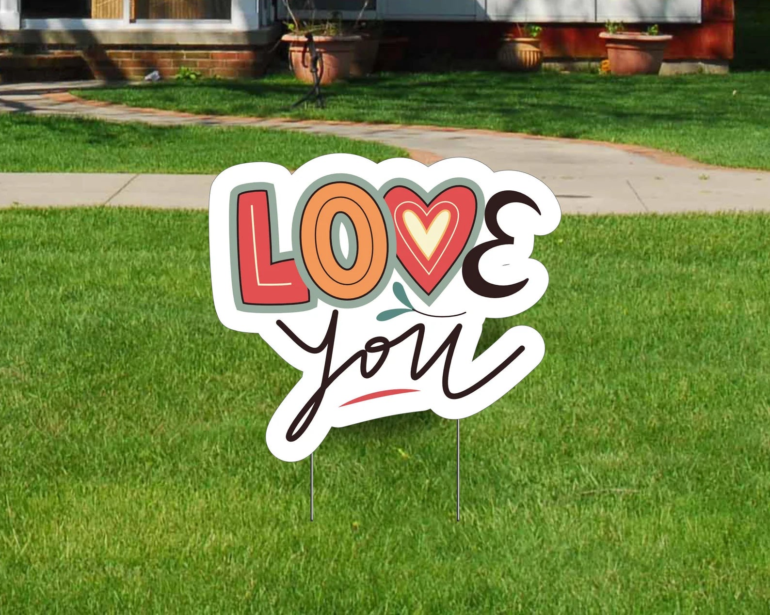 Love You - Valentines Day Yard Sign