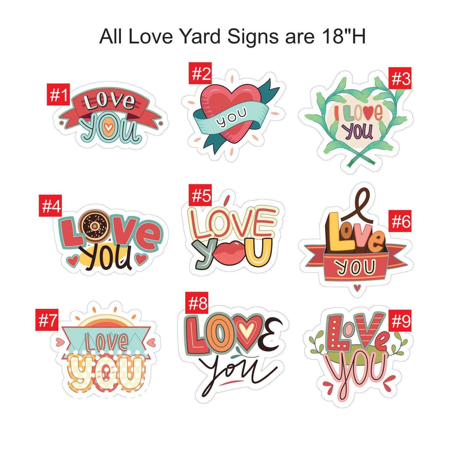 Love You - Valentines Day Yard Sign