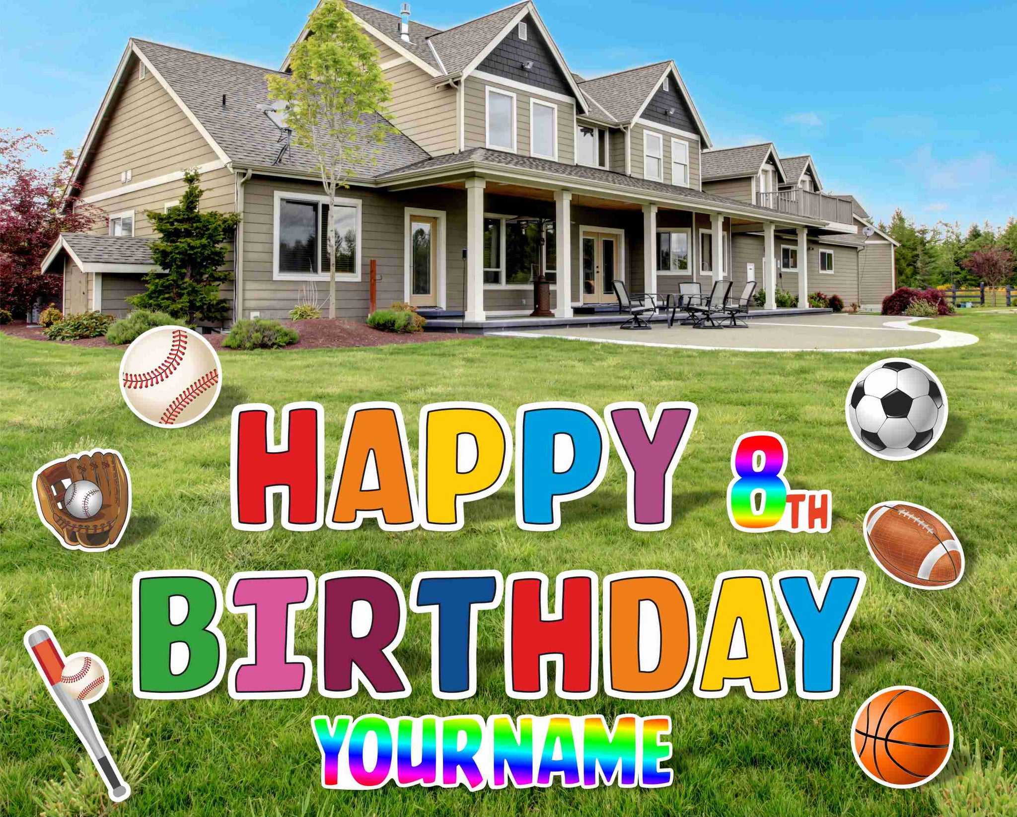 Sports Happy Birthday Yard Sign