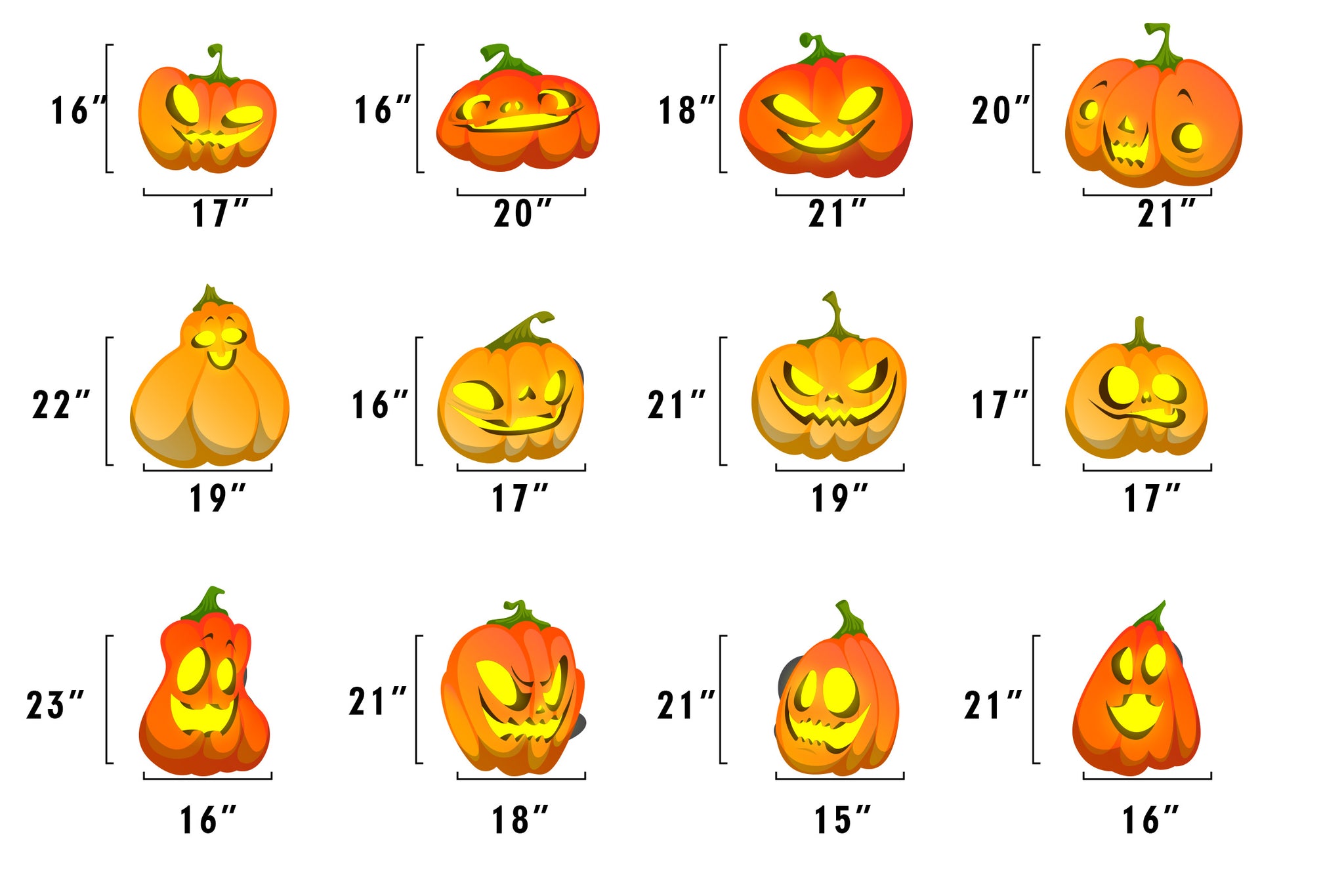 Halloween Pumpkin Yard Sign Set