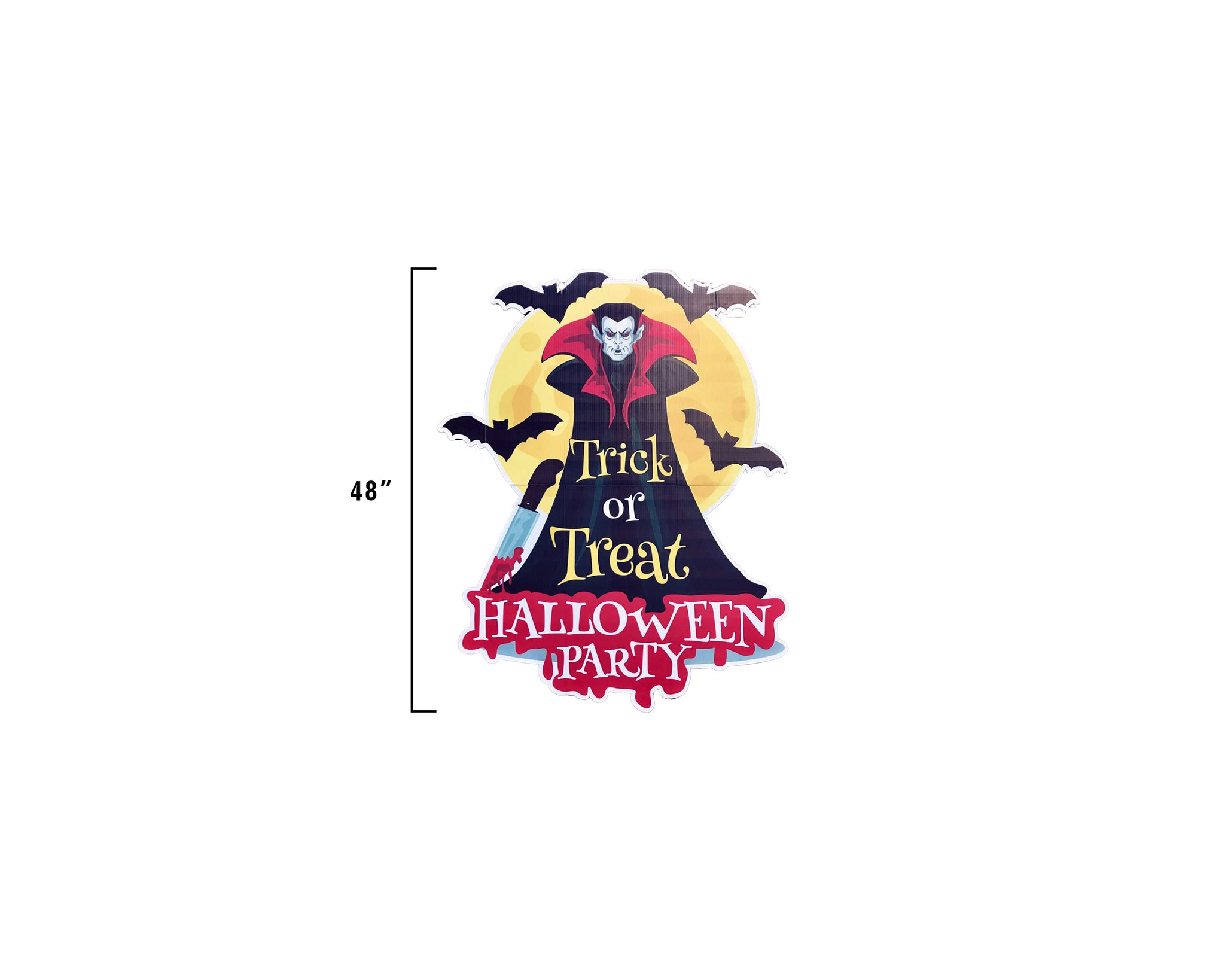 Trick or Treat Dracula Halloween Yard Sign