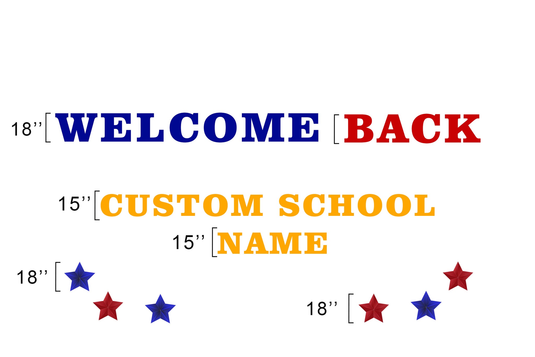 Welcome Back Blue Red Custom School Name
