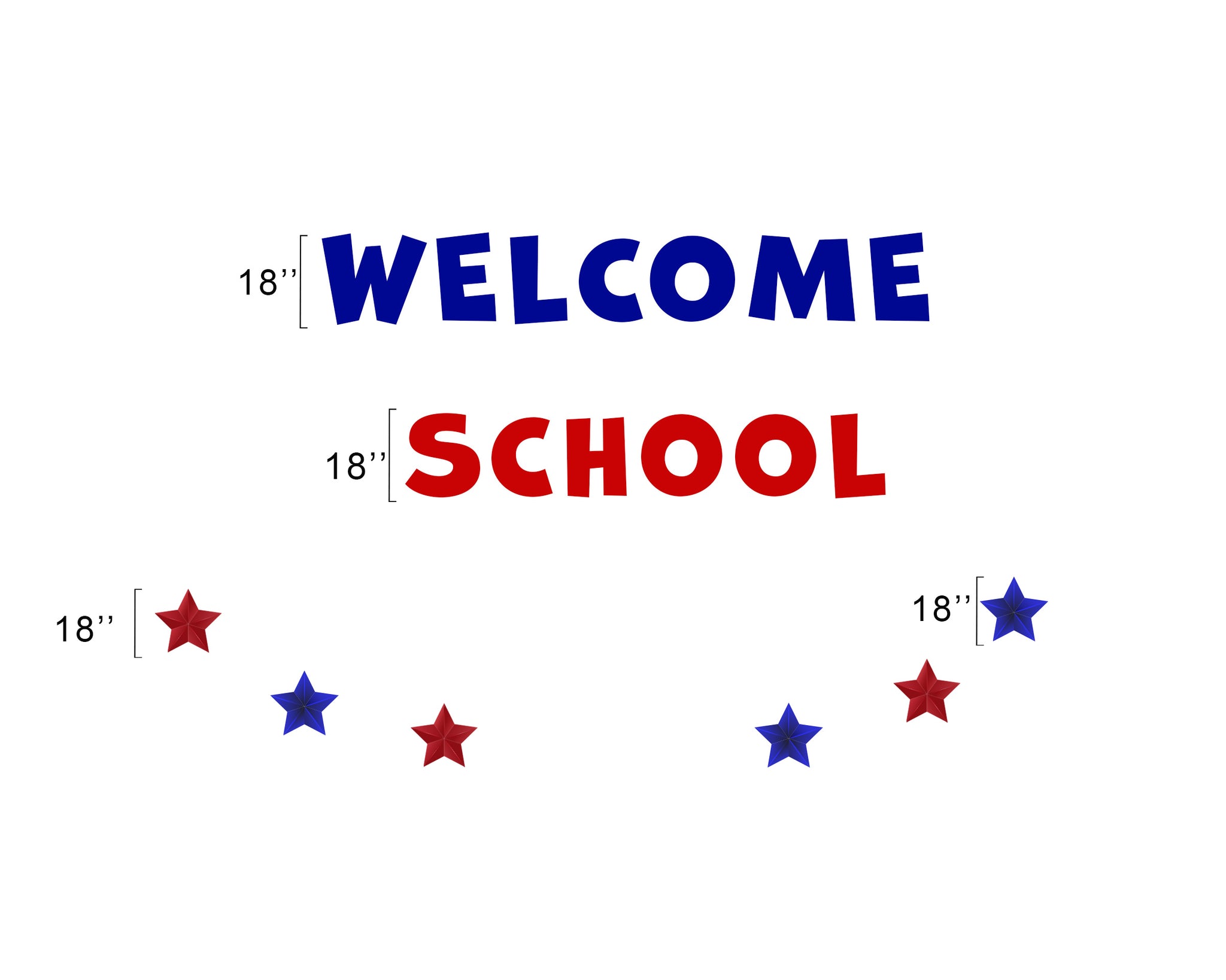 Welcome School Blue Red